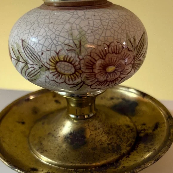 Vintage Floral Hurricane Candle Holder - Picture 2 of 8